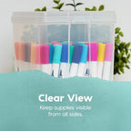 IRIS USA Vertical Plastic Flip Top Storage Containers Bins with Lids for Pantry, Home, Office, Organization, Small, Stackable Hinged Organizer with Latches, Clear, 10 Pack - size: Small - 10 Pack
