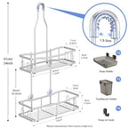 Aitatty Hanging Shower Caddy Bathroom Organizer: Rustproof Shower Shelf Racks Over Shower Head - No Drilling Inside Bath Shower Rack Shelves Over Showerhead for Shampoo with Soap Holder Black - color: Chrome