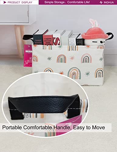 Rectangular Storage Basket Fabric Organizer Bin for Toys,Books,Clothes,Gifts,Pets-Perfect for Home,Office,Nursery,Dorm,Shelf(Rec-Star Rainbow ) - color: Rec-Star Rainbow