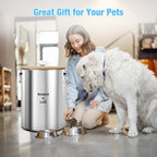 25 Lbs Large Stainless Steel Dog Food Storage Container with Lids Airtight to Keep Food Fresh, Metal Pet Food Bin Claw Handle Easy Clean & Use for Big Dog Multiple Pet, Long-Lasting Cat Food Storage