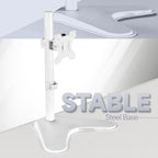 VIVO Single Monitor Desk Stand, Holds Screens up to 32 inch Regular and 38 inch Ultrawide, Freestanding VESA Steel Mount Base, Adjustable Height, Tilt, Swivel, Rotation, White, STAND-V001HW - color: White, size: 18" Tall