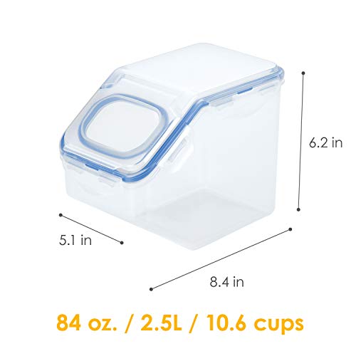LocknLock Easy Essentials Food Lids (Flip-top) / Pantry Storage Containers, BPA Free, Top-10 Cup-for Snacks, Clear (Pack of 2) - size: 10.6 Cup (Pack of 2)