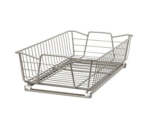 ClosetMaid 11 in. Pull Out Cabinet Organizer, Heavy Duty, Slide Out Pantry Shelves Drawers for Kitchen, Bathroom, Nickel - color: Nickel, size: 11-Inch One Tier