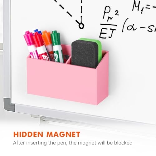 BEYGORM Magnetic Dry Erase Marker Holder for Whiteboard,Non-slip Acrylic Magnet Pen Holder for Fridge Refrigerator,Locker Organizer for Work,Locker Accessories,Pencil Cup for Desk(Pink) - color: Pink