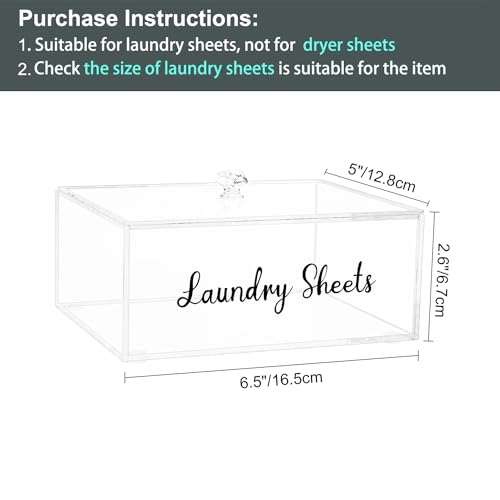 VOTLEVT Acrylic Laundry Detergent Sheets Holder, Laundry Sheets Holder with Lid, Laundry Sheets Container Laundry Room Organizers - color: Acrylic