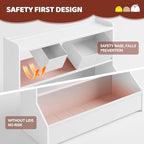FOUCSSOMEI Toy Storage Organizer, 3-Tier Wooden Kids Toy Storage with Bookshelf, Movable Compartments, Safe and Stable Design, for Space Saving, Large Size, Patent Design - size: Large Size
