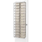 Whitmor Over the Door Shoe Shelves - size: 26 Pocket Transparent & Beige