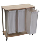 Household Essentials 3-Bag Laundry Sorter, Washable Linen Laundry Bags, 3-Load Capacity, Versatile, Light Ash - style: Laundry Sorter