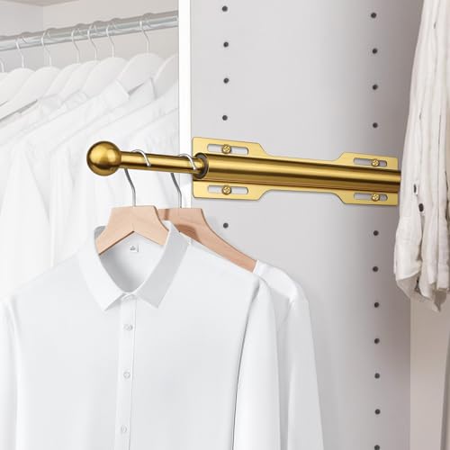 FIRJOY 12" Valet Rod for Closet Pull Out (1 Pack, Brushed Gold) - color: Brushed Gold, size: 1 Pack