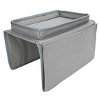 Shanrya Sofa Armrest Organizer Caddy, 4 Pockets Couch Armchair Caddy TV Gray