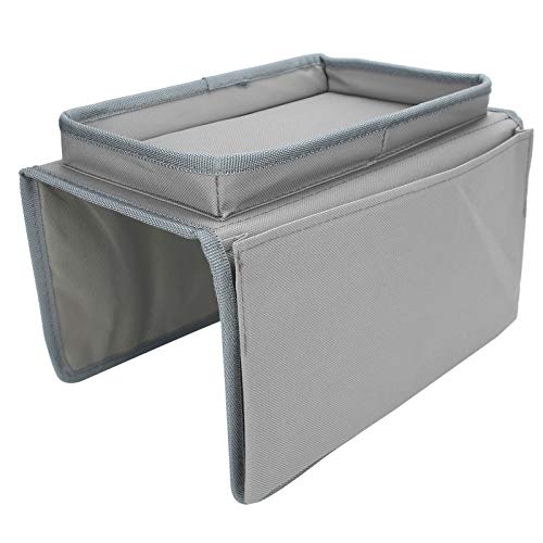 Shanrya Sofa Armrest Organizer Caddy, 4 Pockets Couch Armchair Caddy TV Gray