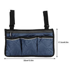 12.6×6.9in Sofa Armrest Organizer,Multifunctional Wheelchair Side Hanging Bag,Large Capacity Multiple Pockets Armrest Storage Pouch for Stroller Electric Wheelchair Walker Scooter (Army_Green)