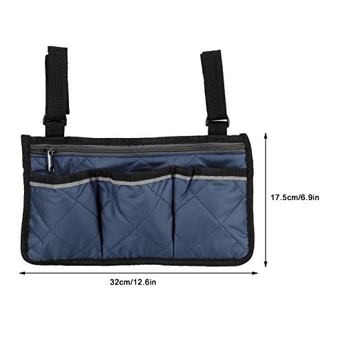 12.6×6.9in Sofa Armrest Organizer,Multifunctional Wheelchair Side Hanging Bag,Large Capacity Multiple Pockets Armrest Storage Pouch for Stroller Electric Wheelchair Walker Scooter (Army_Green)