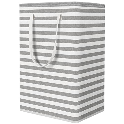 StorageRight Laundry Basket Hamper Large Collapsible Laundry Hamper with Easy Carry Handles，Freestanding Clothes Hampers for Laundry, Bedroom, Dorm, Clothes, Towels, 75L, Grey - color: Grey, size: 75L