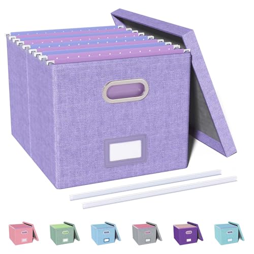 Oterri File Organizer, File Box, File Cabinet for Letter File Folder Storage, Hanging File Organizer for Office/Decor/Home,Document Organizer, 1 Pack, Lavender-Box Only - color: Lavender, size: 1 pack