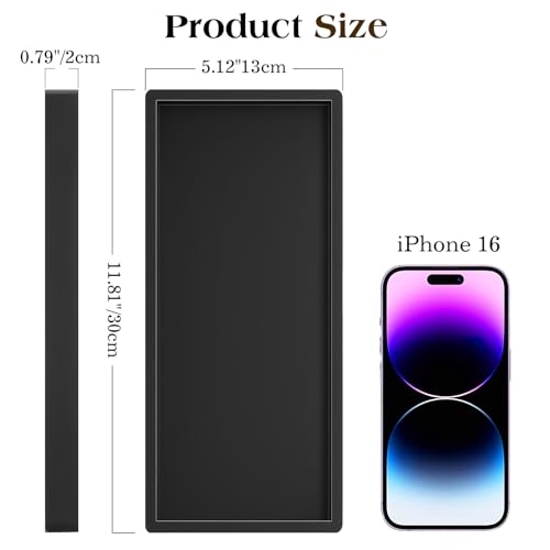 Luxspire Bathroom Vanity Tray, 11.8 x 5.1 Silicone Kitchen Counter Tray for Soap Dispenser, Bathroom Countertop Organizer for Perfume Soap Towel Bathroom Accessories, 2 Packs, Matte Black - color: Matte Black, size: 11.81 × 5.12 × 0.79 in