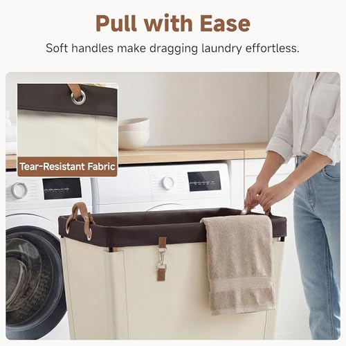 StorageWorks 210L Laundry Basket with Wheels, Extra Large Rolling Hampers for Clothing Organizer, Dirty Clothes Basket for Hotel, Home, Closet, Dorm, Beige - color: Beige, size: 210L