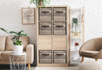 Sorbus Foldable Storage Cube Basket Bin, Rustic Wood Grain Print, 4-Pack (Rustic Bin - Brown) - color: Rustic Brown