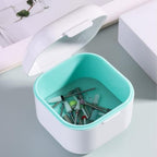 SUTOKAKA 1Pc Plastic Nail Tool Sterilizer Box Nail Drill Bits Cleaning Box Polishing Tools Soaking Tray Manicure Pedicure Storage Container Case - White (White, 3.15“x3.15“x2.75“) - color: White