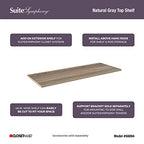 ClosetMaid SuiteSymphony Wood Top Closet Shelf, 48-Inch Wide, Natural Gray - color: Natural Gray