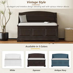 Knocbel Rustic Entry Storage Bench with Hidden Compartments and Removable Cushion, Wooden Entryway Hallway Foyer Shoe Bench Bedroom End of Bed Bench (Espresso and Beige) - color: Espresso and Beige