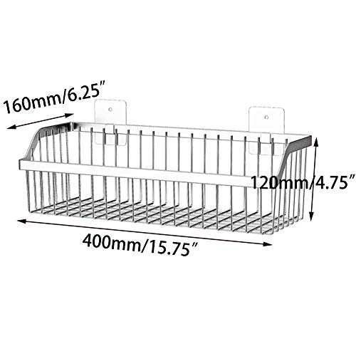 4 Set Hanging Wall Mount Storage Baskets, Multiuse Sturdy SUS304 Stainless Steel Organizing Baskets for Home Kitchen, Bathroom, Pantry Utility, Laundry Organizer,L15.75Inch, D 6.3Inch, H 4.75Inch - size: 15.8Inch 4PCS