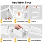 SPACELEAD Slim Storage Cart 4 Tier,Bathroom Organizer Rolling Utility, Mobile Shelving Unit Slide Out for Office, Kitchen, Laundry Room & Narrow Places,White - color: White