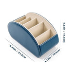 BONNY DODO Remote Control Holders Organizer Box with 5 Compartment PU Leather Multi-functional Office Desk Storage Caddy Store (Pacock blue) - color: Pacock blue