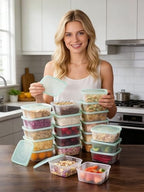 LivLab Mker 40 PCS Meal Prep Containers with Lids - Freezer Food Storage Containers Bpa-Free Reusable Lunch Boxes for Leftovers, Salad, Fruits, Snack - 20 Sets | 20 fl oz | 2.5 Cups - size: 20-Pack-17 floz