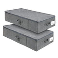 2 Pack Large Under Bed Storage Containers with Lid,Ultra Thick Underbed Clothes Storage Organizer with Sturdy Sidewalls,Foldable Under Bed Bag for Shoe,Blankets,Sweater,30x15x7 inch,Grey