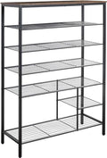 6 Tier Shoe Rack Organizer, Metal Mesh Shoe Storage Shelf, Storage Boots .for Entryway, Closet,Hallway, Bedroom,Cloakroom,Garage, Industrial,Rustic Brown - size: 6-Tier