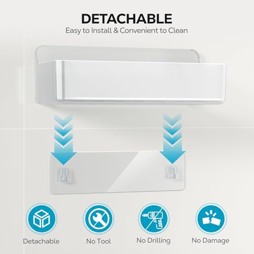 Nieifi Adhesive Wall Shelf, Shower Shelves, Shower Organizer for Bathroom Organization (A-Clear, 2 pieces) - color: A-Clear, size: 2 pieces