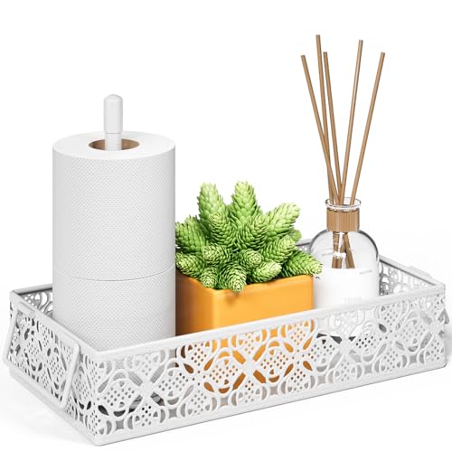 Toilet Tank Topper Paper Basket - White Bathroom Basket Decor Box with Magnetic Paper Towel Holder for Organizing - color: White