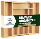 Bamboo Drawer Organizer, Expandable 8-Slot Silverware & Utensil Tray for Kitchen Drawers, Fits 13–19.5 Inch Drawers, Deep Compartments, Durable & Eco-Friendly Natural Bamboo - size: 8 Slot