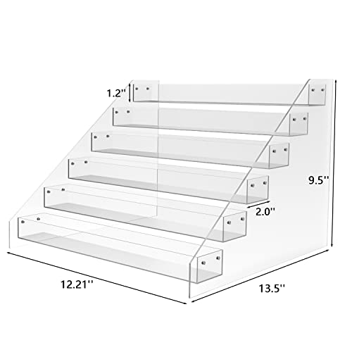 WUIVIUT Spice Rack Organizer For Cabinet, Acrylic Tier Spice Shelf Can Storage Organizer for Kitchen Pantry Countertop - size: 6 Tier - inner width 2''