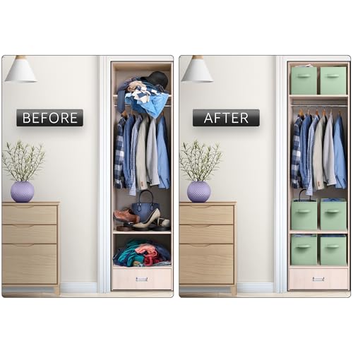 Sorbus Foldable Storage Cubes - 6 Pack, 11 Inch, Sage Green, Fabric, Foldable, Storage and Organization, Versatile Use, Collapsible Storage, Lightweight and Durable - color: Sage Green, size: 11 Inch