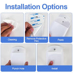 4 Pcs Remote Control Holder, Wall Mount TV Remote Holder Hole Free, Self-Adhesive Storage Box Pen Containers Organizer for Home Office School (White)