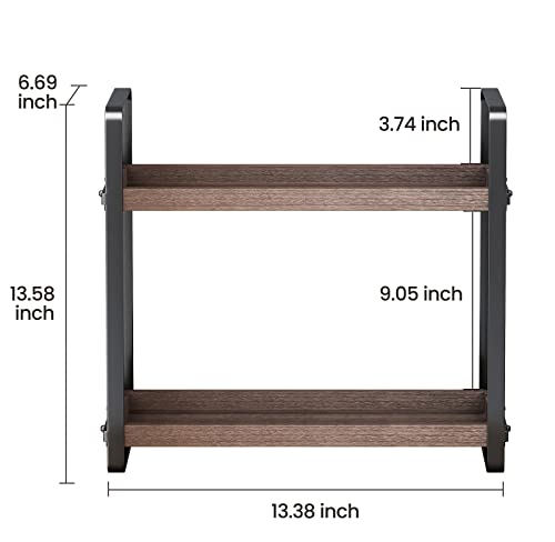 HNRLOY Bathroom Counter Organizer,Bathroom Countertop Organizer,Counter Shelf,Countertop Storage,Organization and Storage,Makeup Shelf,Sink Caddy(Brown 2 Tier) - color: Brown 2 Tier