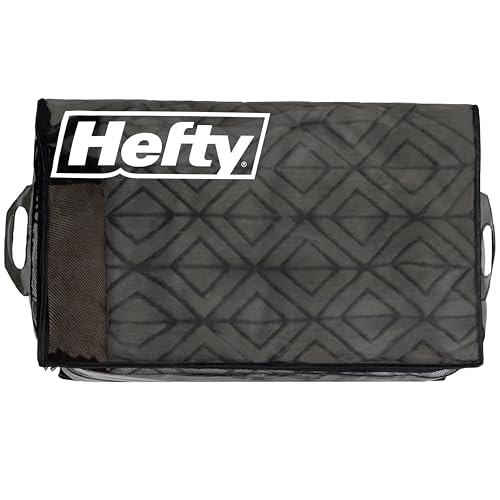 Hefty Storage Bags Extra Large Double Zipper Backpack, Heavy Duty Water Resistant Moving Totes with Shoulder Straps, Foldable Reusable Packing Organizers, 2 Pack (X-Large Black) - size: 22 Gal - Standard