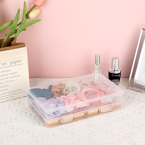 BTSKY Clear Plastic Storage Box with Flap Lid, Multipurpose Craft Organizers and Storage Box Art Supply Storage Organizer Plastic Sewing Box for Beads Pencils Sticky Notes, 4 Pack Medium Small - size: Medium Small-4 Pack
