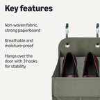 Amazon Basics 5 Tier Over the Door Hanging Shoe Organizer, Large Capacity, Space Saving, 6.4 x 54.5 x 14.9 in, Dark Grey