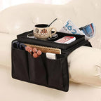 Sofa Armrest Caddy with Cup Holder – Non-Slip Couch Organizer with Storage Pockets for Remote Control, Books, Snacks & Drinks | Foldable, Furniture-Safe for Movie Nights & Small Spaces