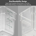 CURTA 4 Pack Food Storage Container with Red Lid - NSF Commercial Grade in 6.0 Qt - Square, Clear, Polycarbonate - color: 6.0 Qt 4-Pack(Red Lids)