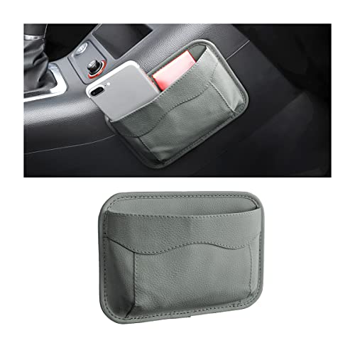 Moly Magnolia Car Seat Side Pocket Organizer, American Flag PU Leather Storage Bag, Pen Phone Holder Tray Pouch Seat Gap Filler, Interior Accessories for Auto Door Window Console (Gray) - color: Gray