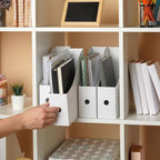 Simple Houseware 6-Pack Magazine File Holder Box, Foldable Cardboard Organizer, White - color: white, size: 6 Pack