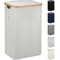 LONBET Laundry Basket with Lid, Made from Breathable Fabric | Aesthetic Clothes Hampers for Laundry with Side Handles & Sturdy Bamboo Frame (26 Gallons - Single, Light Gray) - color: Light Gray, style: 26 Gallons - Single