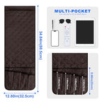 Grekos Sofa Armrest Organizer Remote Holder Bedside Caddy Organizer with 6 pockets, Chair Arm Holder Non-Slip Remote Control Holders Caddy for Magazine Tablet Phone Book