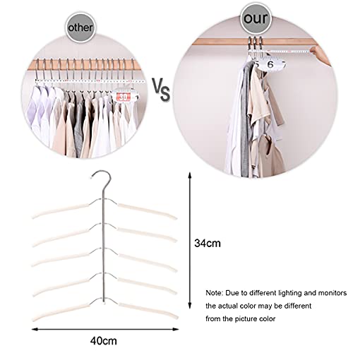 Blouse Tree Hangers Multi-Layer Clothes Hangers 3 Pack 5 in 1 Non Slip Space Saving Closet Organizer Stainless Steel Shirt Hanger Coats Hangers(3 Pack)
