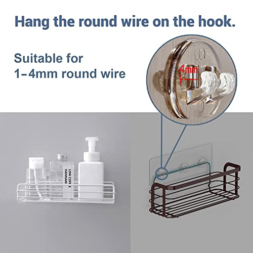 12 Pcs Shower Caddy Adhesive Hooks Replacement Storage Shelf Basket Strips Hook/No Drilling Strong Adhesive & Waterproof Hooks for Bathroom Wall Corner Shelf,Soap Holder,Organizer,Kitchen Racks - color: mix hooks