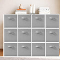 11 Inch Fabric Storage Bins, Storage Cubes, Collapsible Cube Storage Box, Fabric Closet Organizers with Handle for Home, Office, Shelf, Closets, Bedroom, Living Room, Grey, 12 Pack - size: 12 PACK